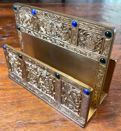 tiffany studios 9th century letter rack