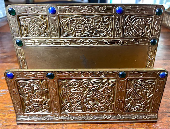 tiffany studios 9th century letter rack