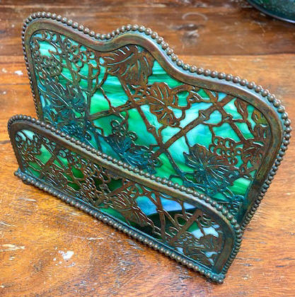 tiffany studios grapevine letter rack
