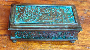 Tiffany studios grapevine stamp box