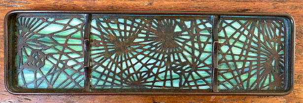 tiffany studios pine needle pen tray