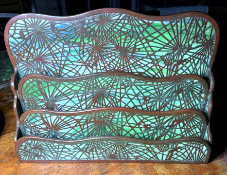 tiffany studios pine needle paper rack