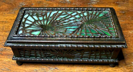 tiffany studios pine needle stamp box
